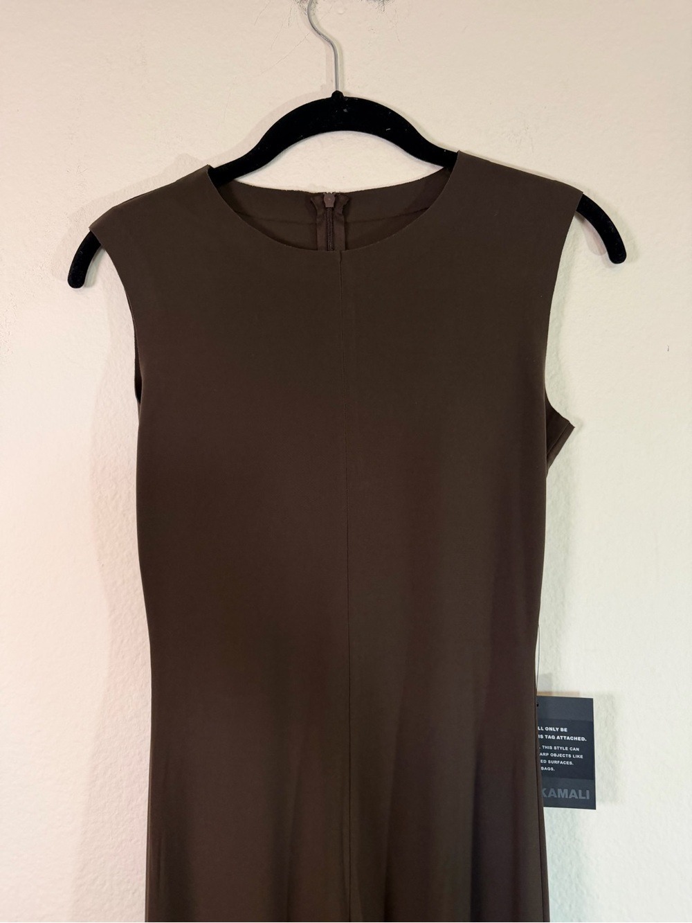 Norma Kamali Chocolate Brown Sleeveless Catsuit Footsie XS NWT - Picture 6 of 11